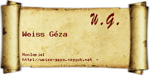 Weiss Géza névjegykártya
