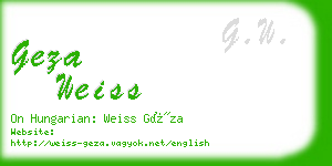 geza weiss business card